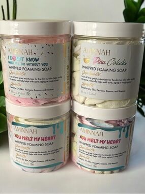 AMINNAH Whipped Foaming Soap - Pink & Cream Scented Body Wash